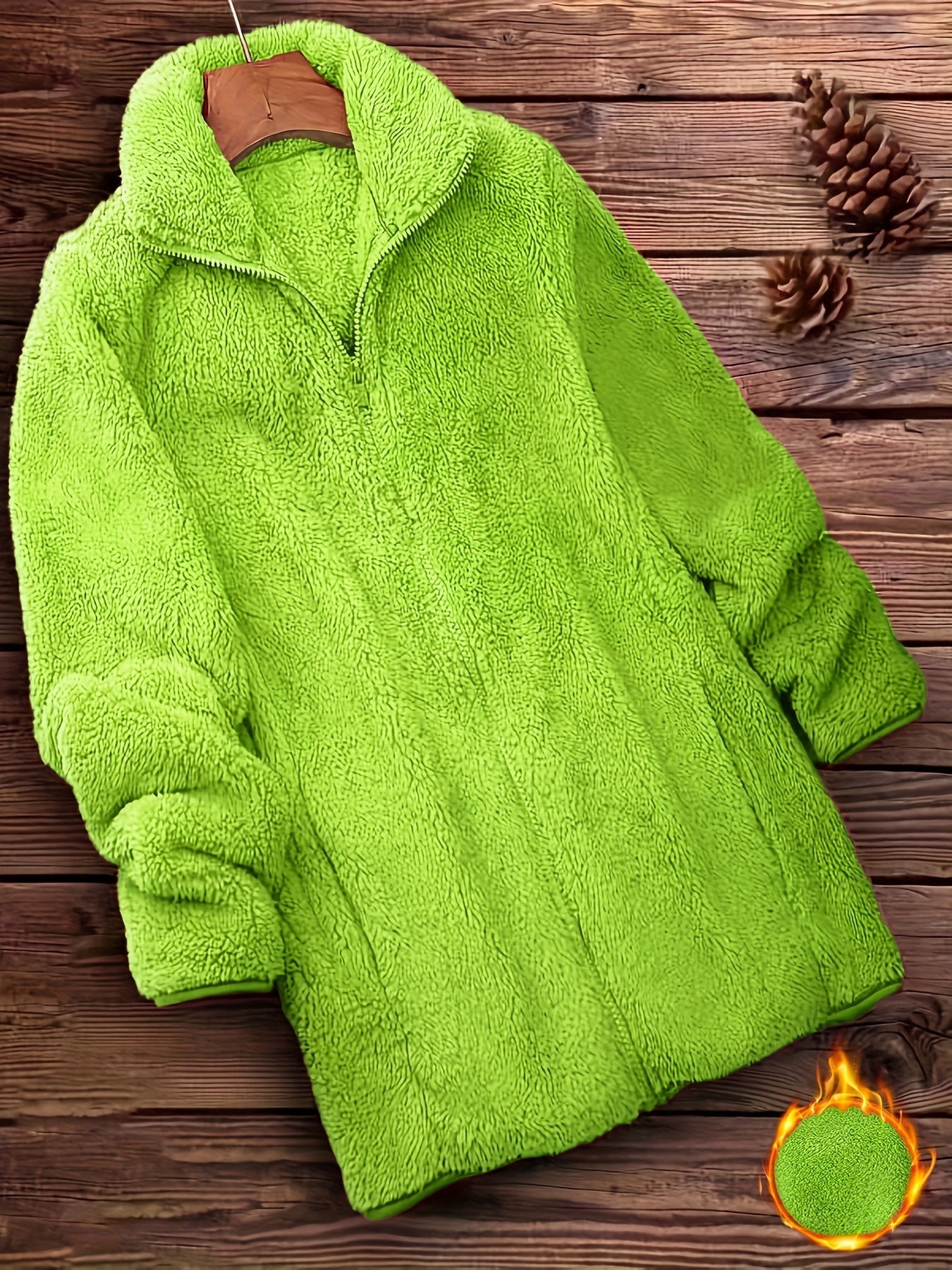 ModeGeist | Plüschjacke Polyester Weich und Warm