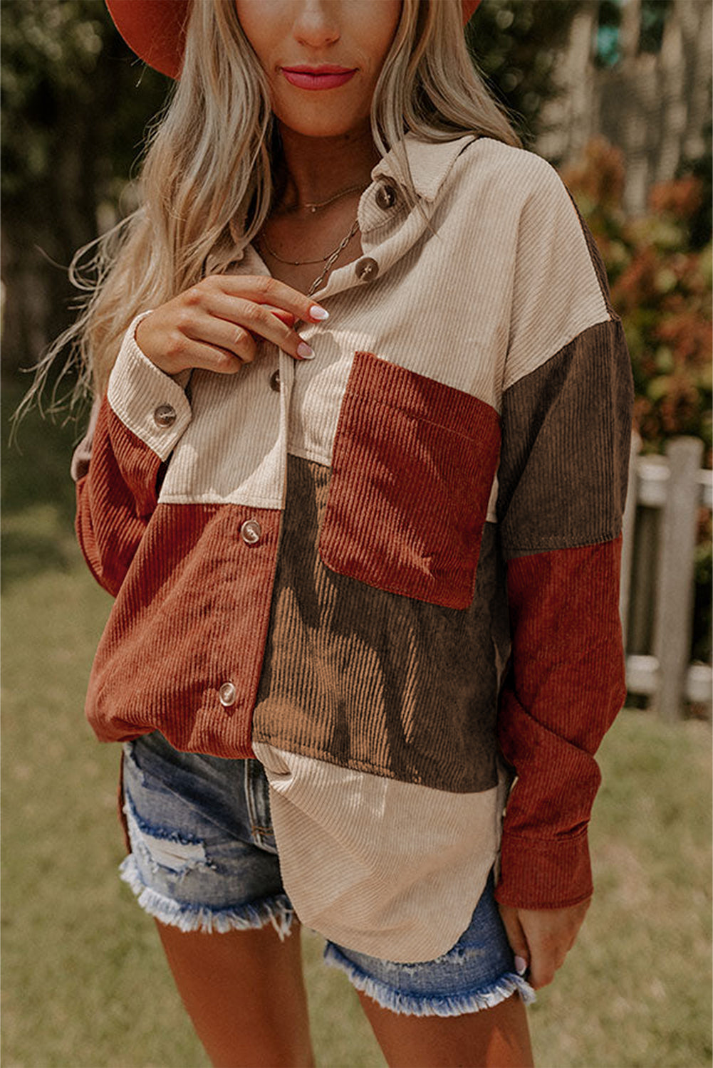 ModeGeist | Patchwork Hemdjacke Weich und Trendy Perfekt für Entspannte Tage