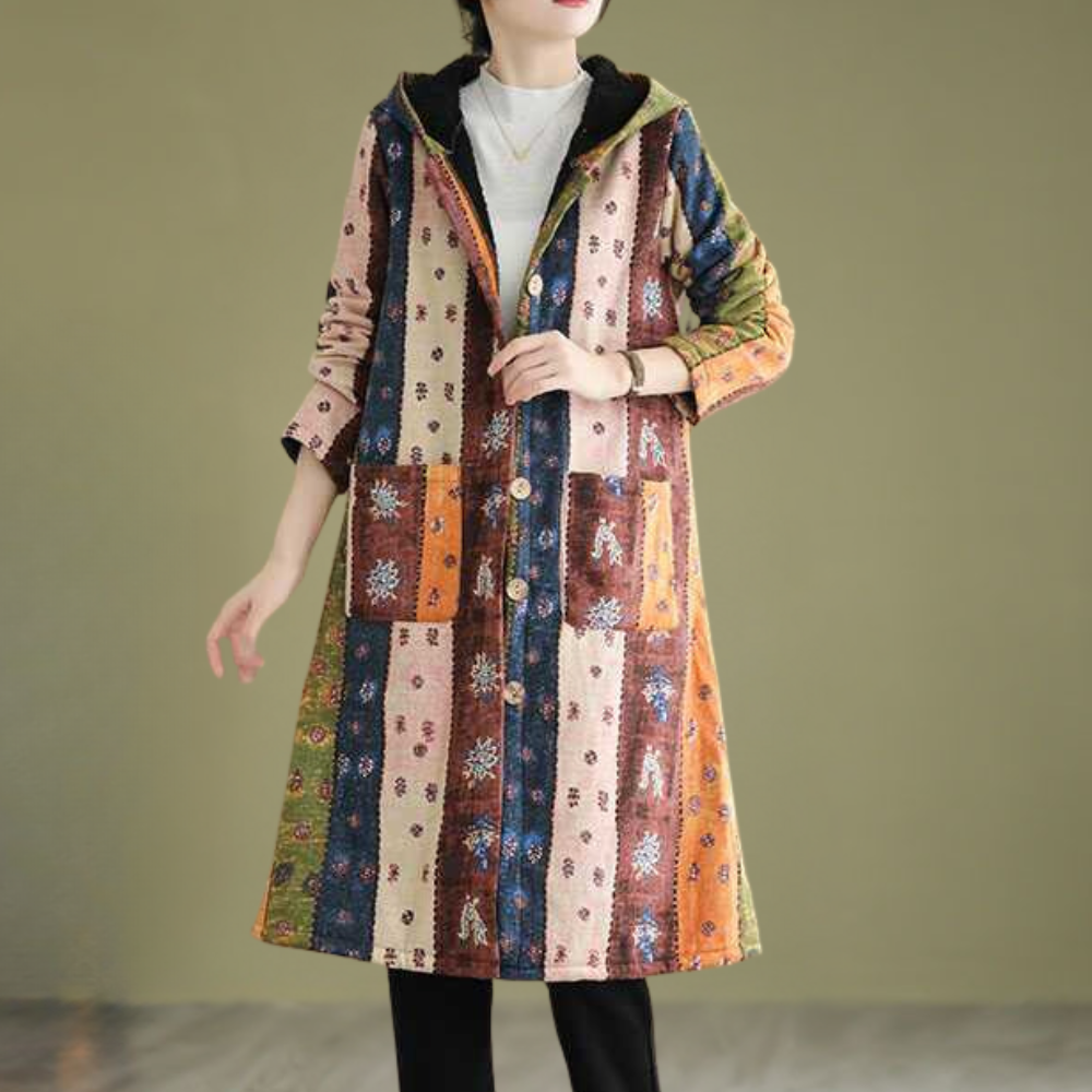 ModeGeist | Herbstjacke mit Kapuze in mittellanger Länge für Damen