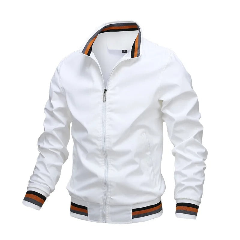 ModeGeist | Sportliche Gestreifte Herren Mitteljahresjacke