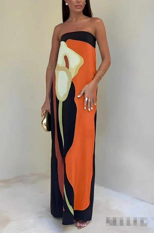 Fudus modisches, lässiges Kleid mit Avocado-Print im Röhren-Stil