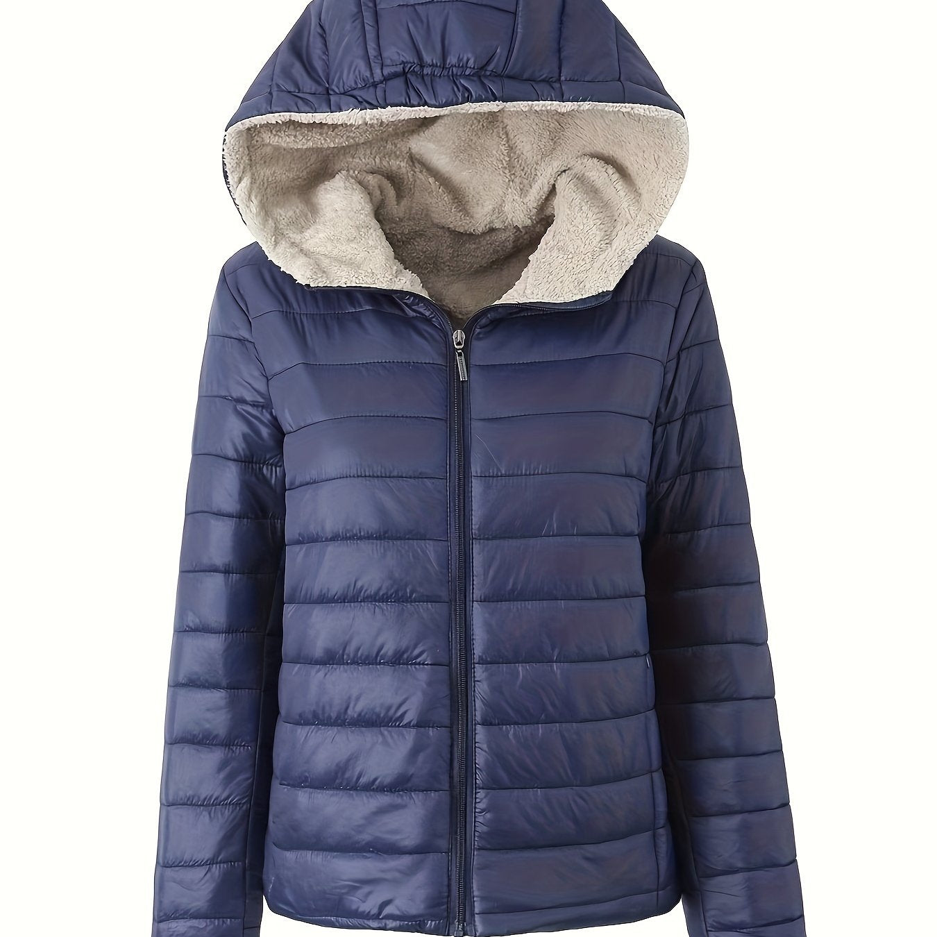 ModeGeist | Wärme Puffjacke mit Reißverschluss und Futter Aus Kunstfell