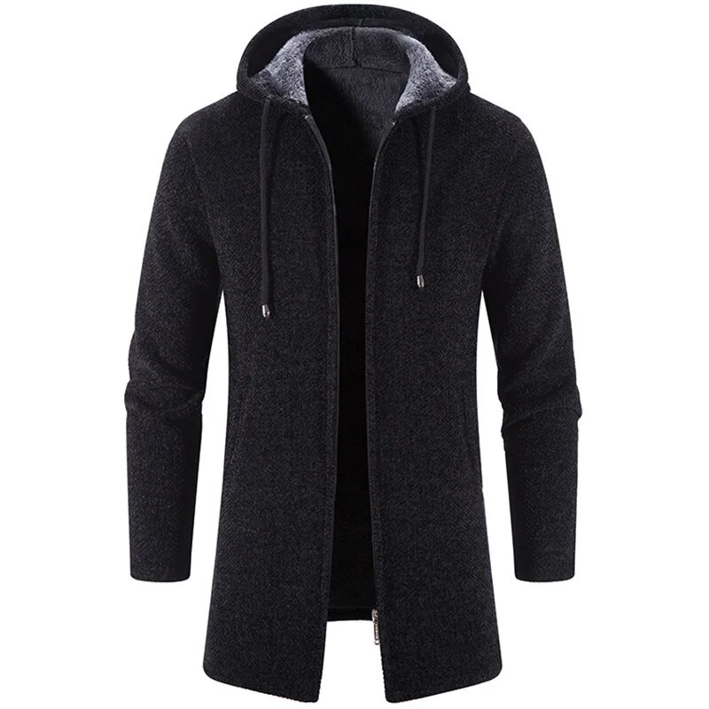 ModeGeist | Lang Kapuzenpulli mit Reißverschluss Weich und Warm Lässiger Komfort