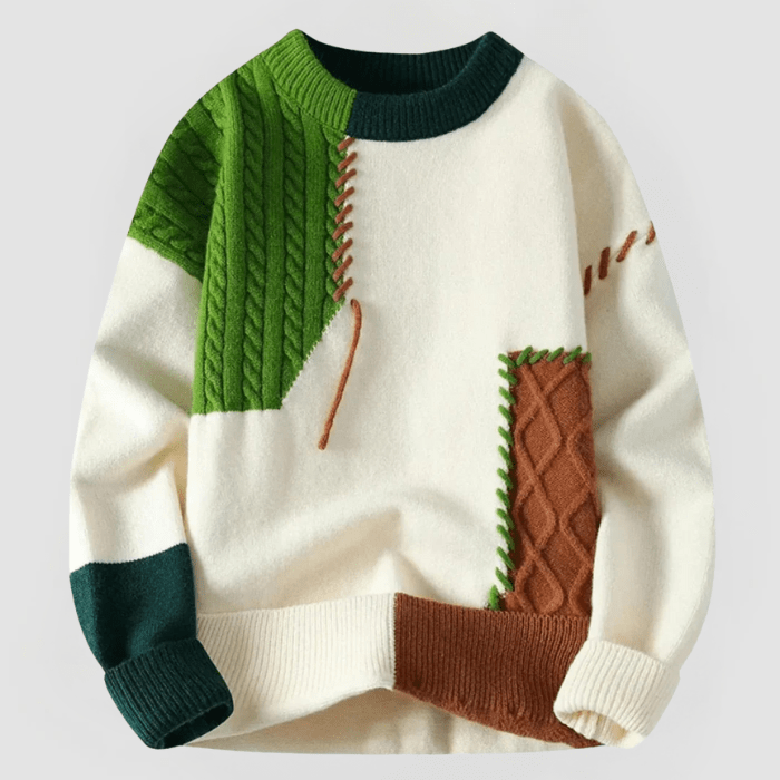 ARNE Pullover: Cozy Patchwork Design
