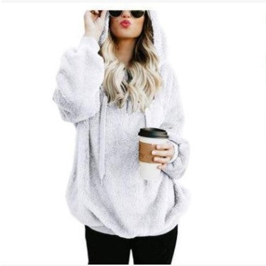 Damen Fleece-Sweatshirt mit Kapuze von Fudus