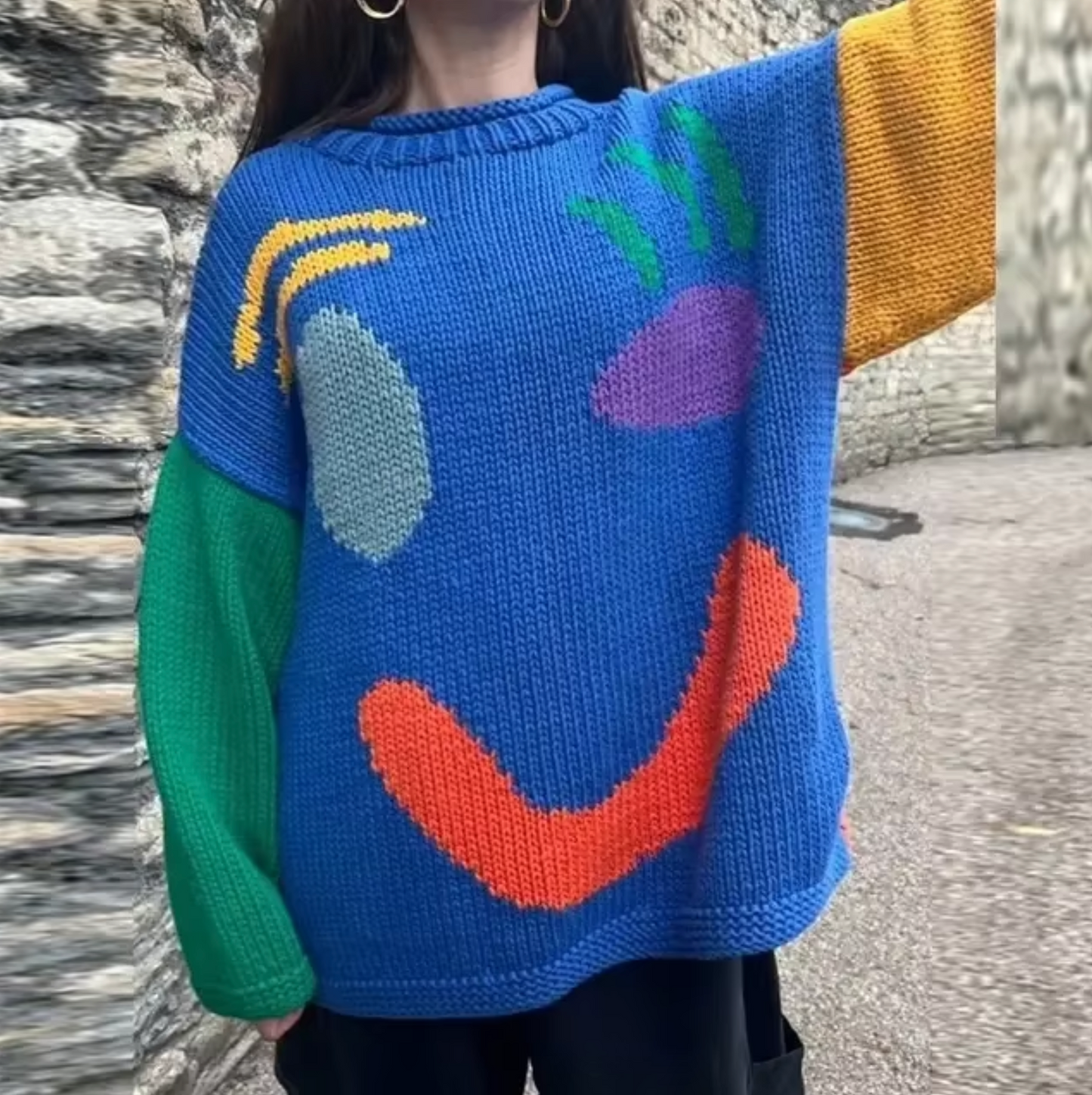 ModeGeist | übergroßer Baumwollstrickpullover