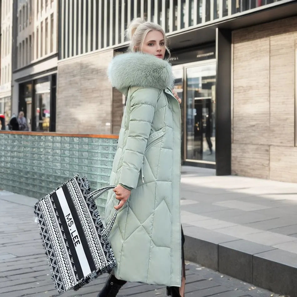 ModeGeist | Lange gepolsterte Jacke mit Kapuze