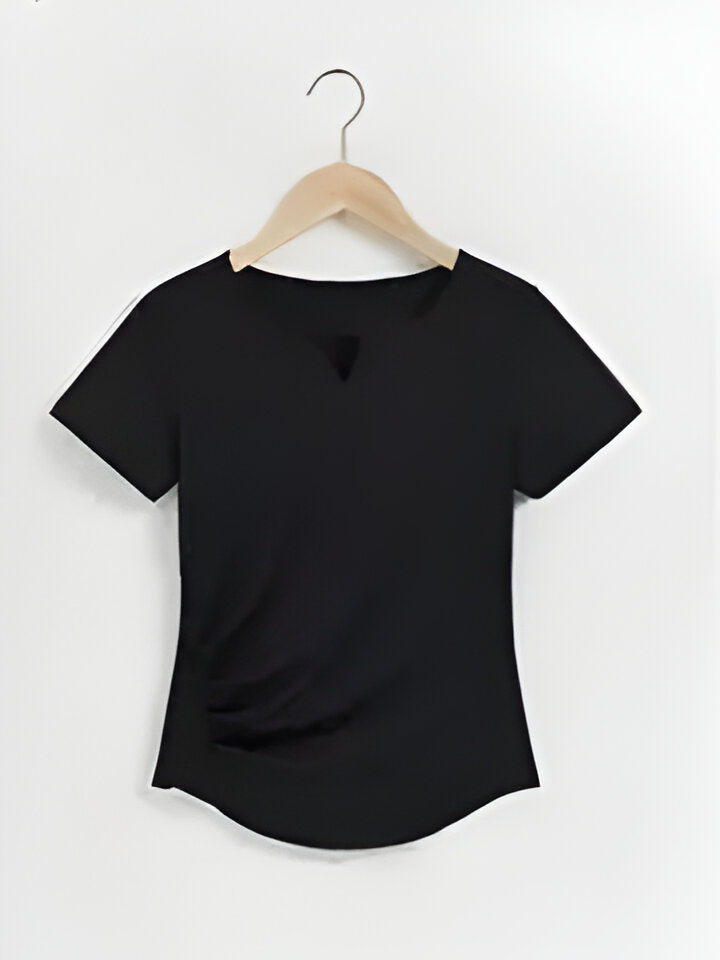 Kurzärmliges Damen Yoga-Shirt mit V-Ausschnitt von Fudus