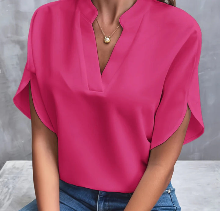 Damen-Chiffonbluse mit V-Ausschnitt von Fudus für den Sommer