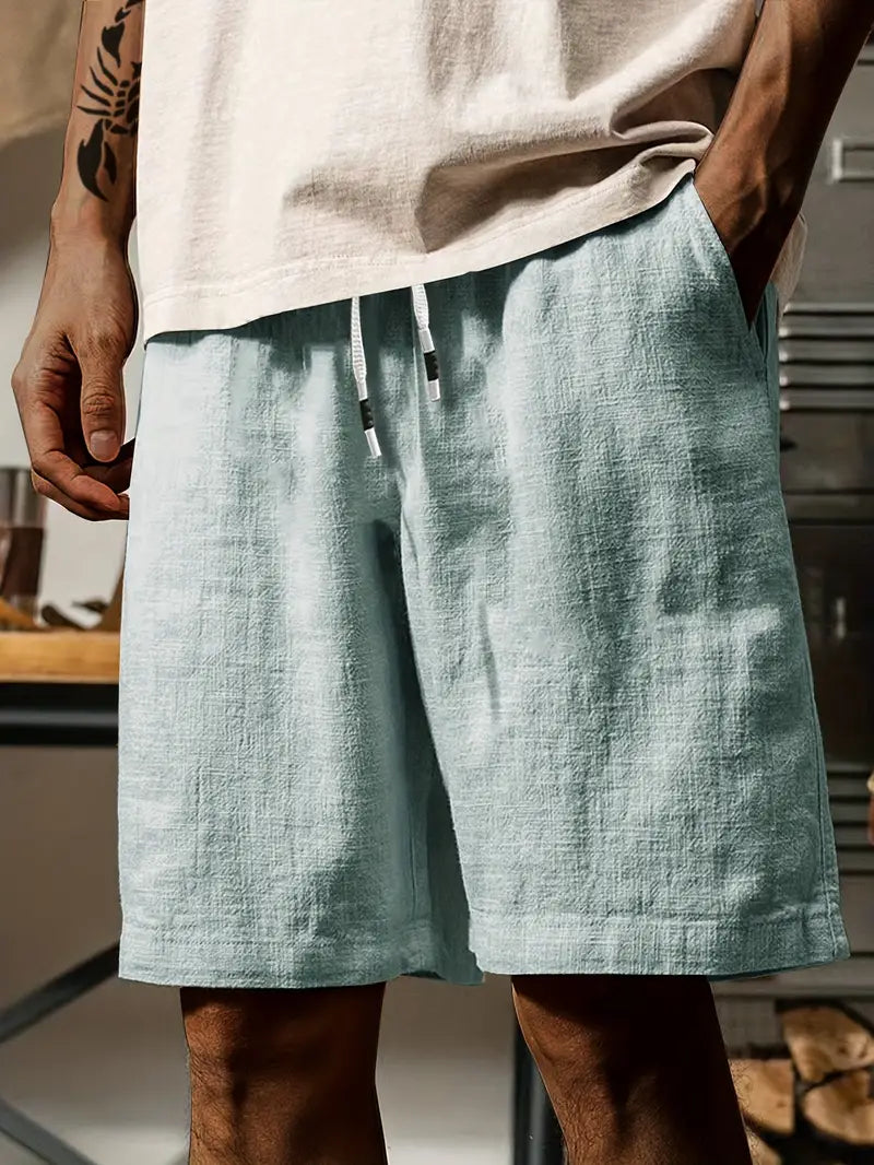 Bequeme Herren-Shorts für den Sommer aus weichem Stoff mit Kordelzug