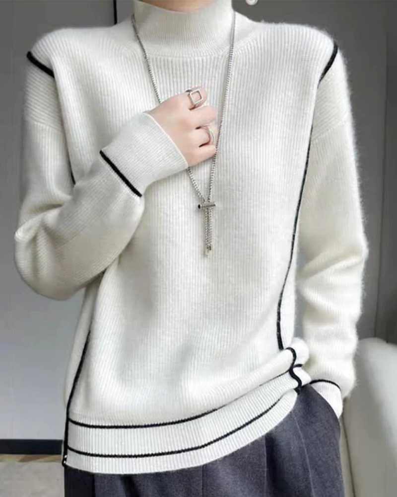 ModeGeist | Eleganter schlichter Rollkragenpullover