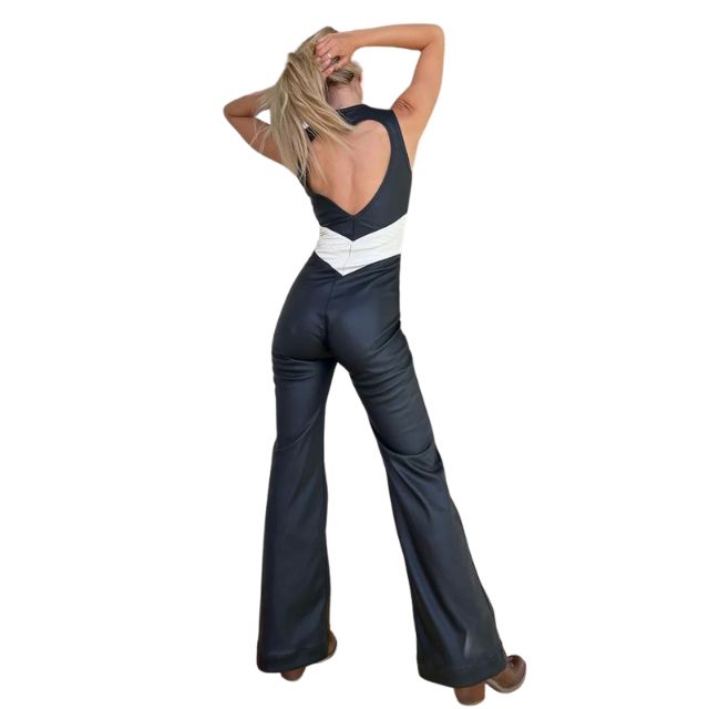 Edle Retro-Jeans-Latzhosen mit Reißverschluss