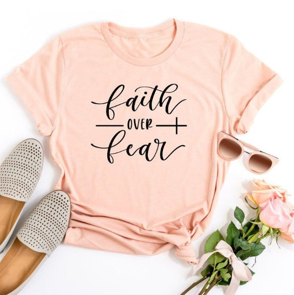 Frauen T-Shirt mit christlichem Glaubens-Aufdruck von Fudus