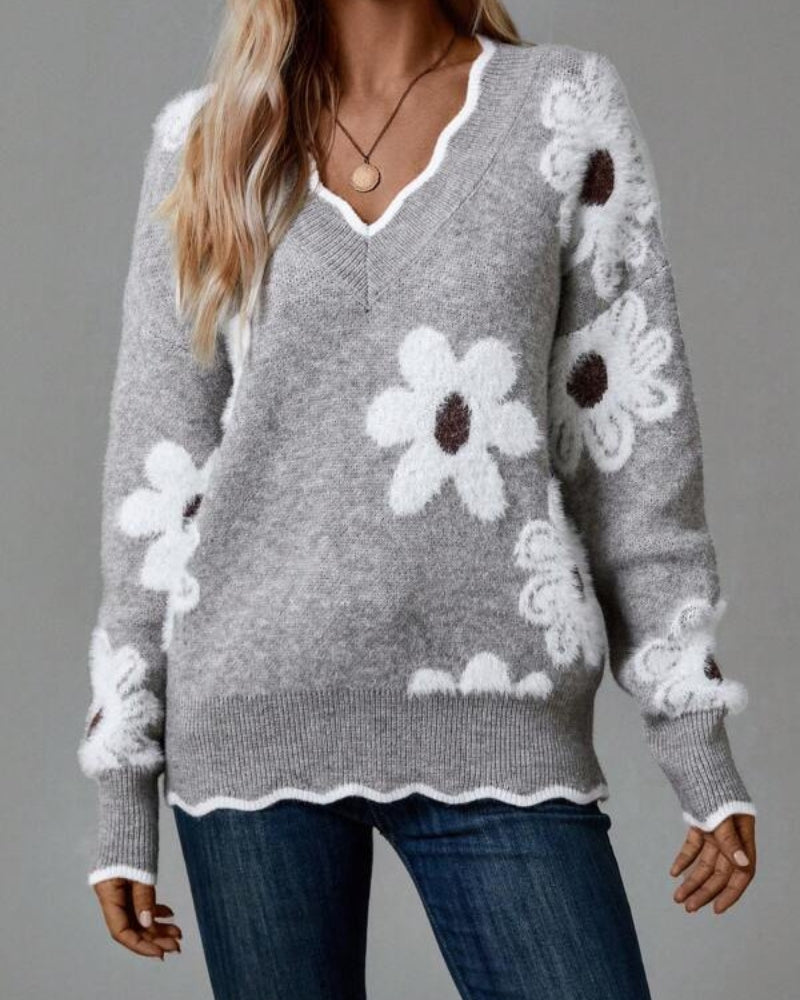 ModeGeist | Strickpullover mit Blumen