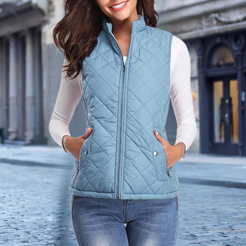 ModeGeist | Elegante Steppjacke mit Zipper für Damen