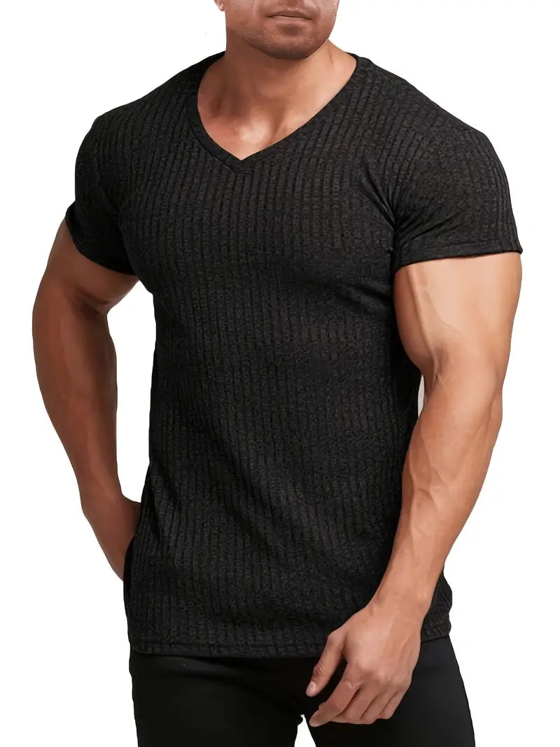 Bodyfit V-Neck Herren T-Shirt im lässigen Stil