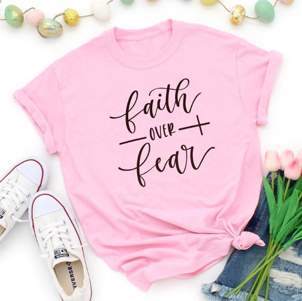 Frauen T-Shirt mit christlichem Glaubens-Aufdruck von Fudus
