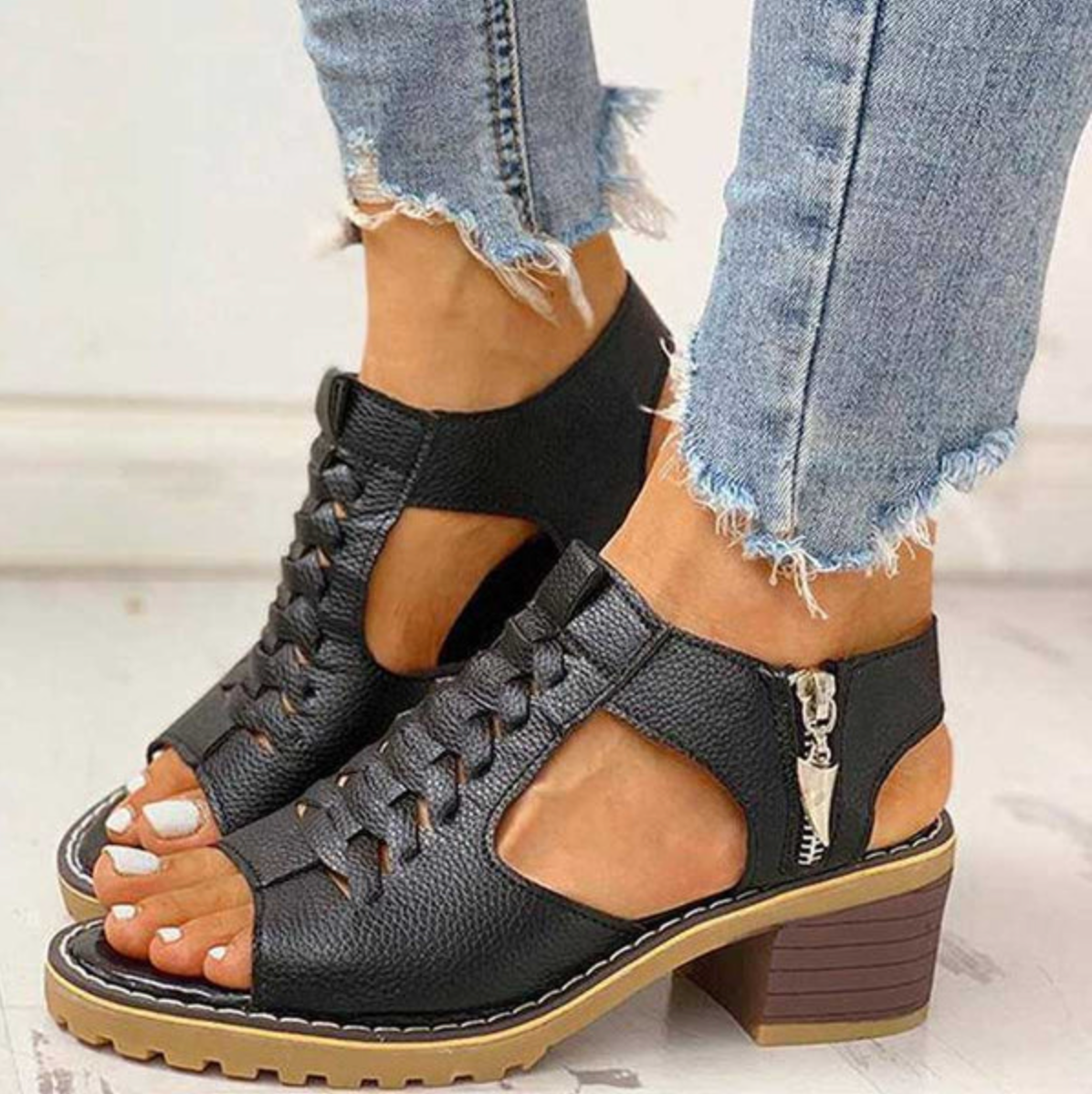 MODEGEIST Damen High-Heel Sandalen Verstellbare Riemen Komfort