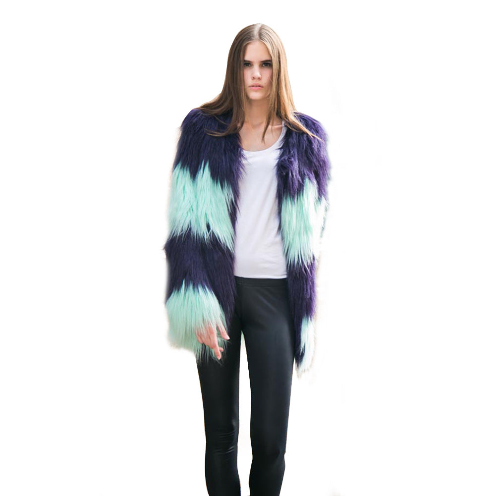 Damen Modischer Kunstpelzblazer mit strukturiertem Design und voluminösen Ärmeln ModeGeist