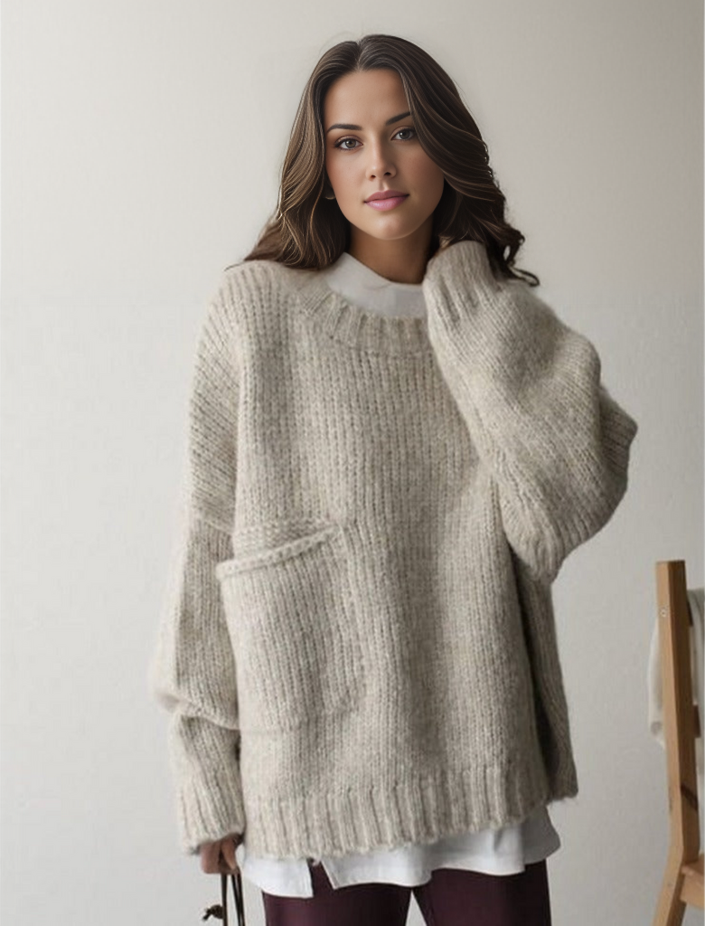 ModeGeist | Übergroßer Strickpullover mit Tasche