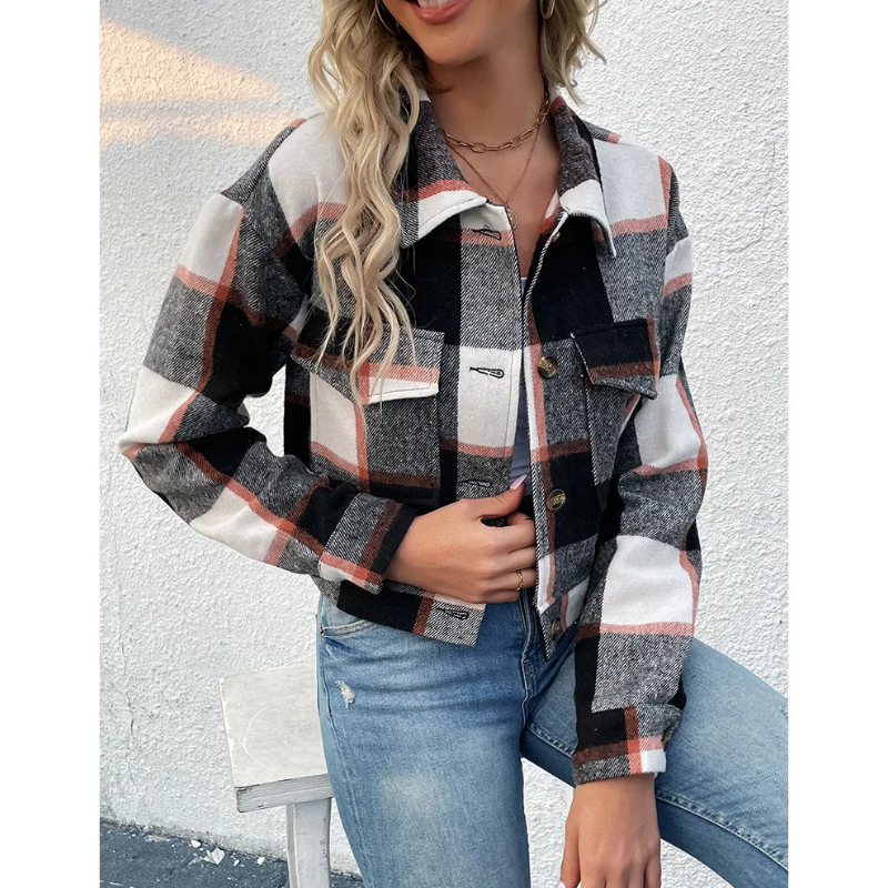 ModeGeist | Trendige Karierte Jacke für Damen