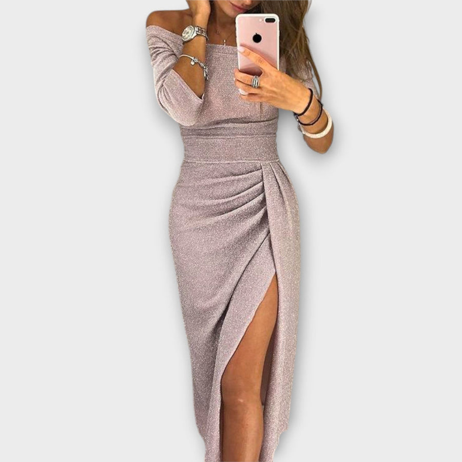HATICE: Midi-Kleid mit seitlichem Schlitz