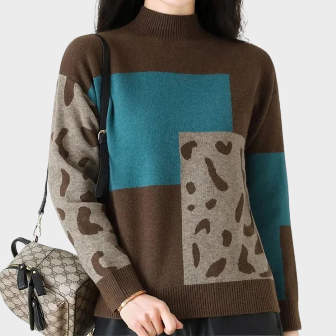 MODEGEIST Damen Rollkragenpullover Weiche Strickware