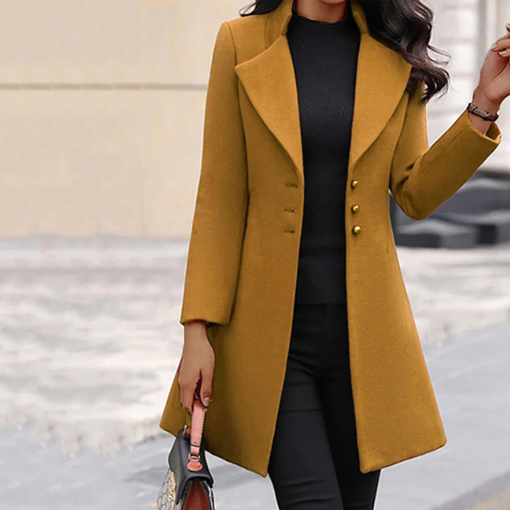 ModeGeist | Lange Wollen Damenjacke Im Italienischen Stil