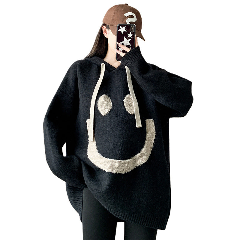 Fudus Kapuzenpullover mit lächelndem Design und Kordelzug
