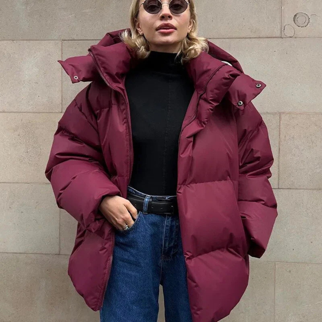 ModeGeist | Damen Puffer Kapuzen Jacke - Übergroß