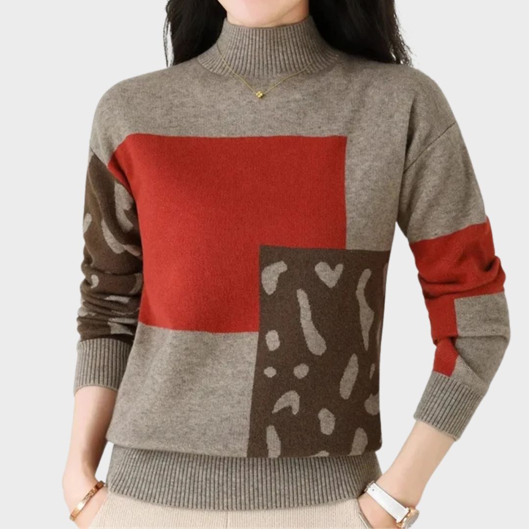 MODEGEIST Damen Pullover Rollkragen Weiche Strickware Vielseitig