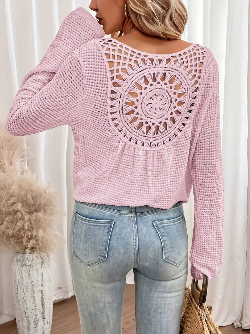 ModeGeist | Trendige Damen Sweater Gehäkelte Trendy, Komfortabel