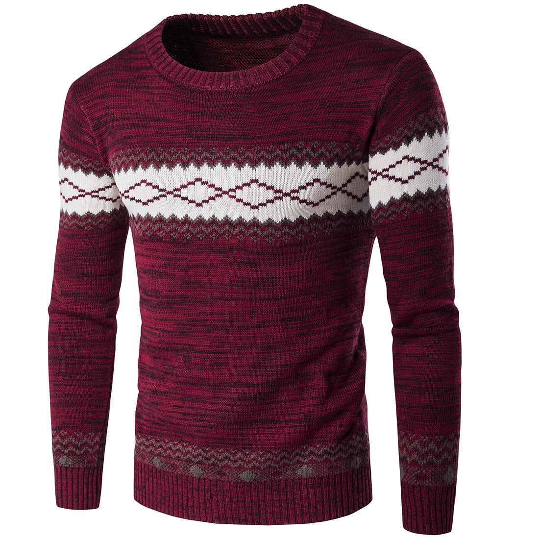Herren modischer Strickpullover mit grafischem Muster ModeGeist