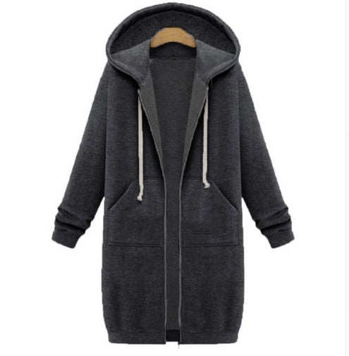 Damen-Sweatshirt von Fudus: Lang geschnitten und mit Reißverschluss