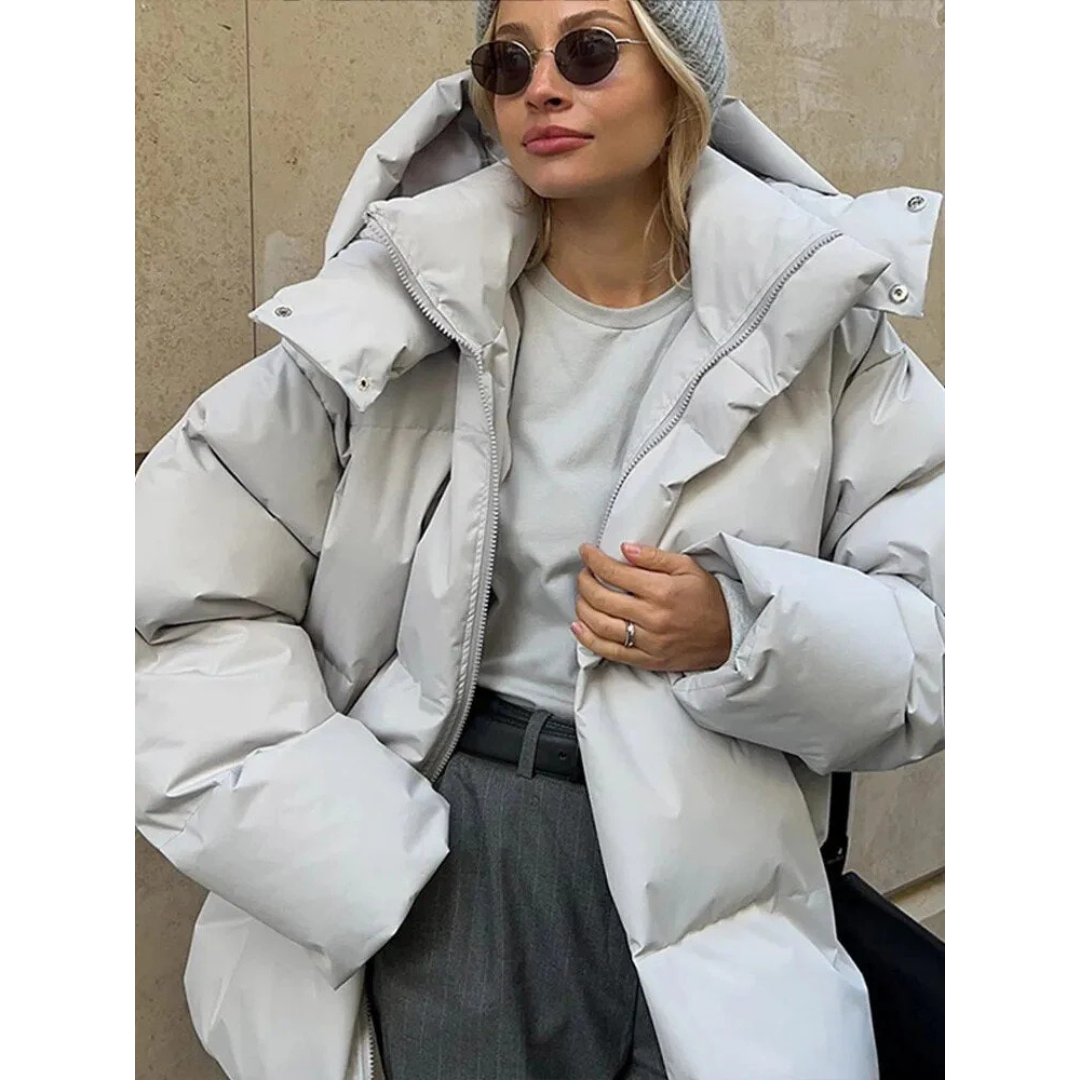 ModeGeist | Damen Puffer Kapuzen Jacke - Übergroß