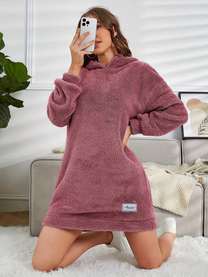Kuscheliger Teddy-Kapuzenpullover für Damen, ideal für den Herbst