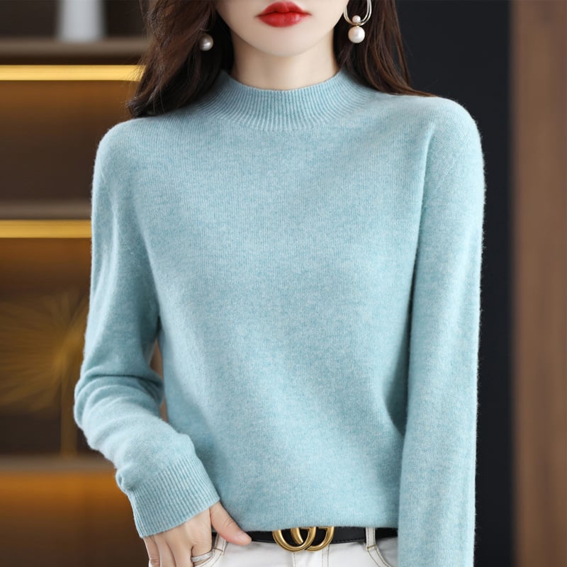 RAQUEL: Grobstrickpullover mit hohem Kragen