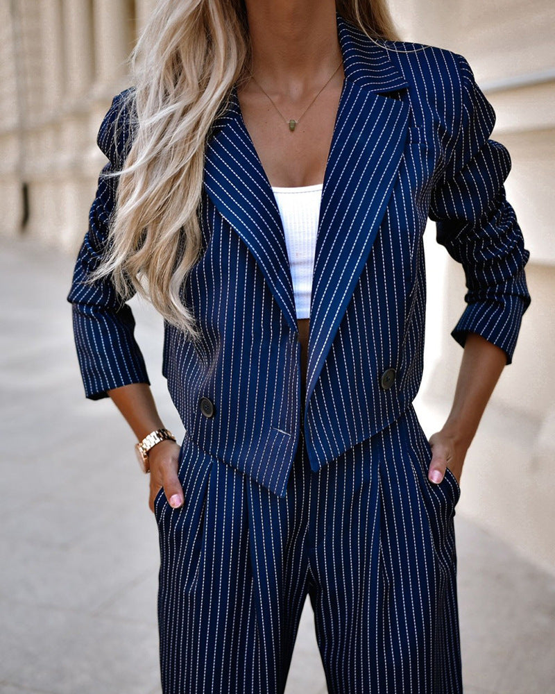 ModeGeist | delig Blazer-Set Damenanzug - Cropped Blazer mit Hose