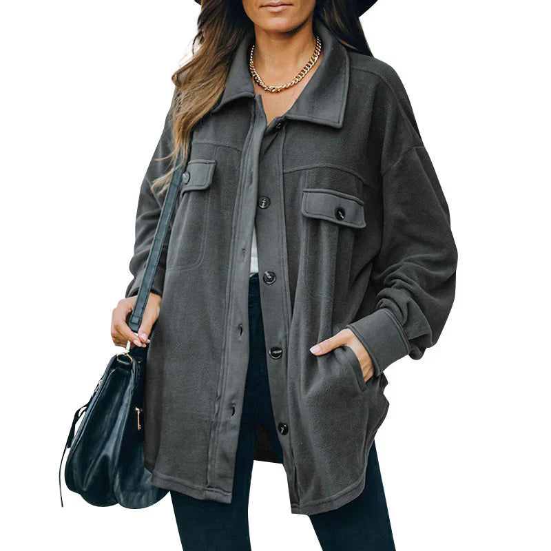 ModeGeist | Fleece-Knopf-Jacke