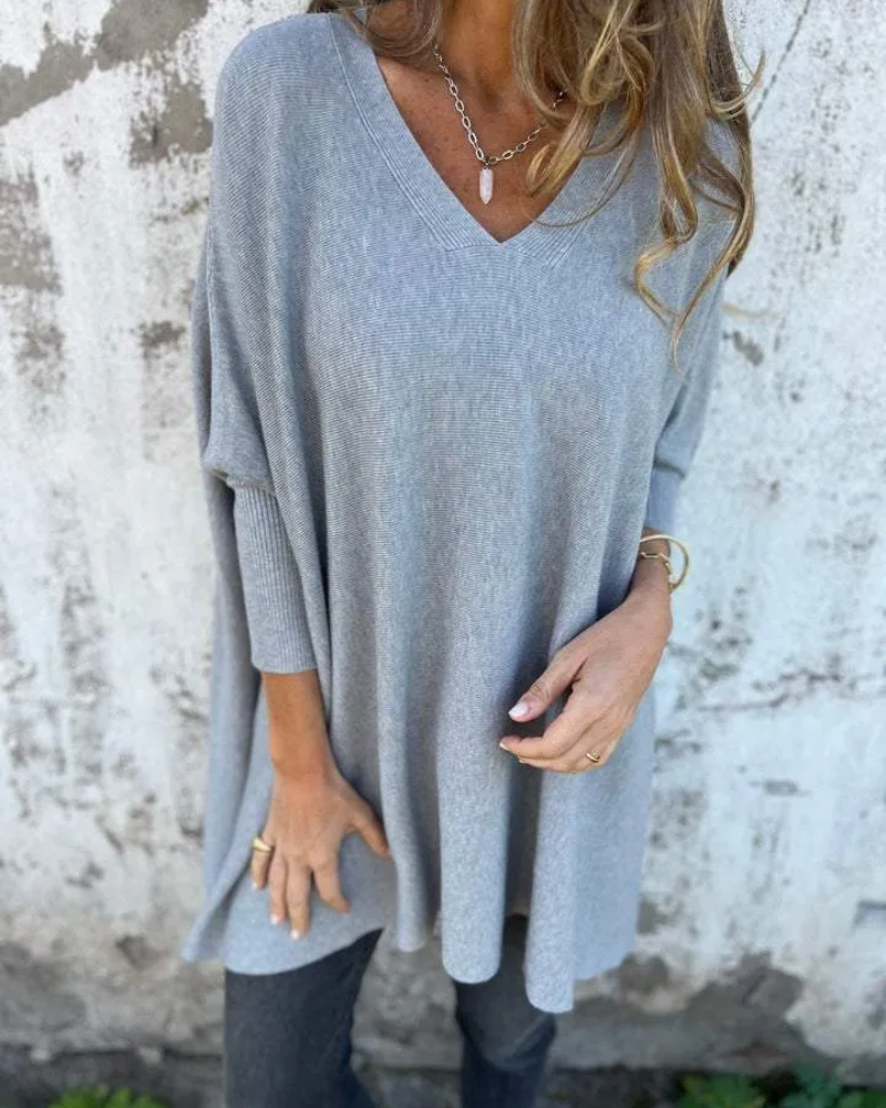 MODEGEIST Damen Boho-Strickpullover Oversize Offener Strick Beige Creme