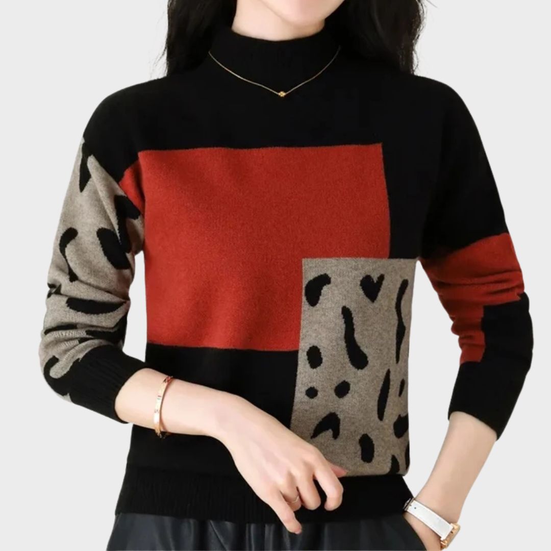 MODEGEIST Damen Pullover Rollkragen Weiche Strickware Vielseitig