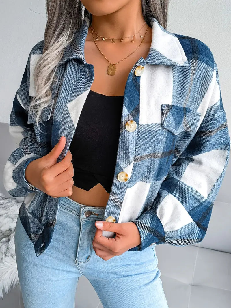 ModeGeist | Karierte Flanelljacke - Kurzschnitt