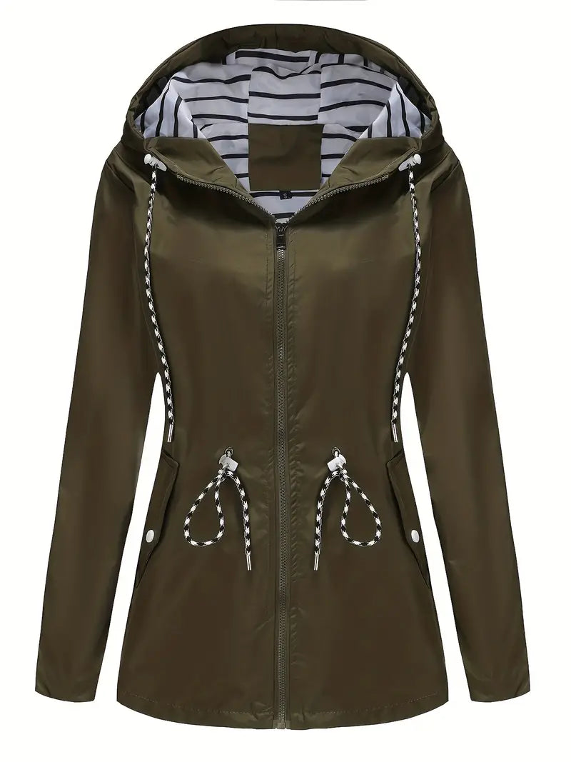 ModeGeist | Regenjacke - Wasserdicht mit Kapuze - Verstellbare Passform - Praktische Taschen