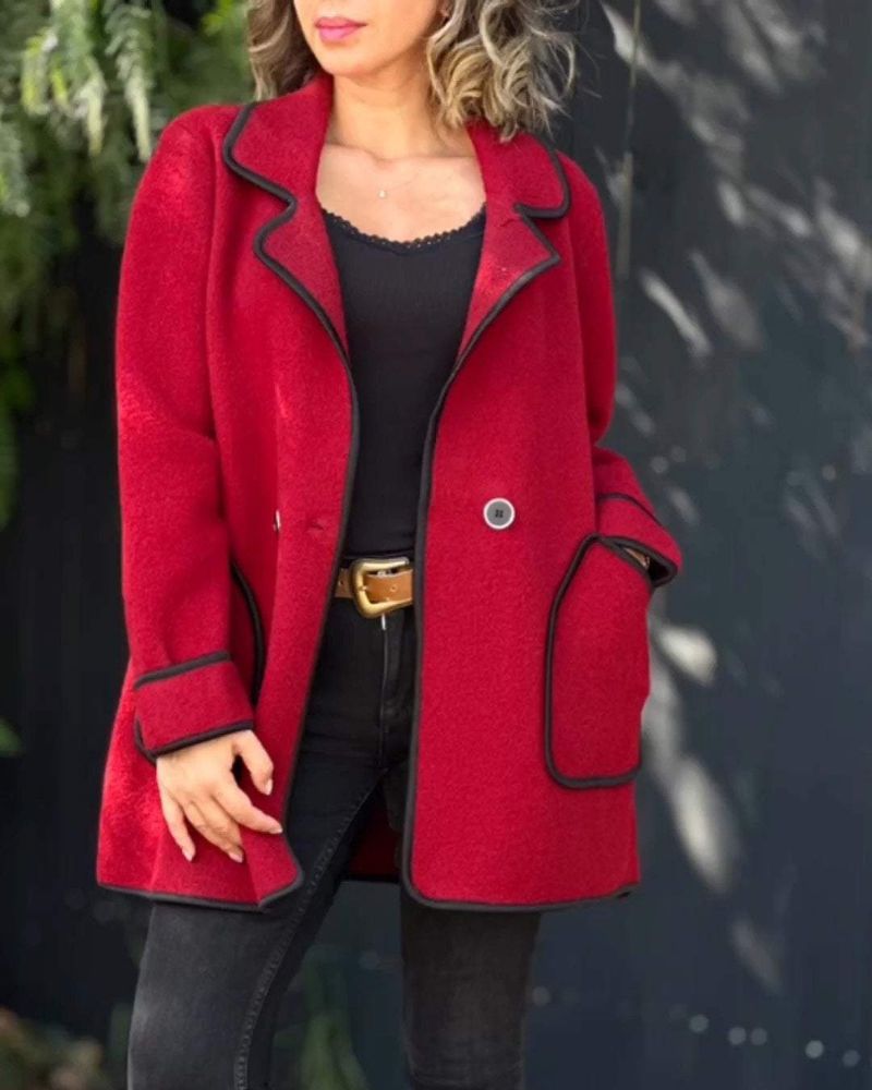 ModeGeist | Kontrastfarbe Lässige Jacke