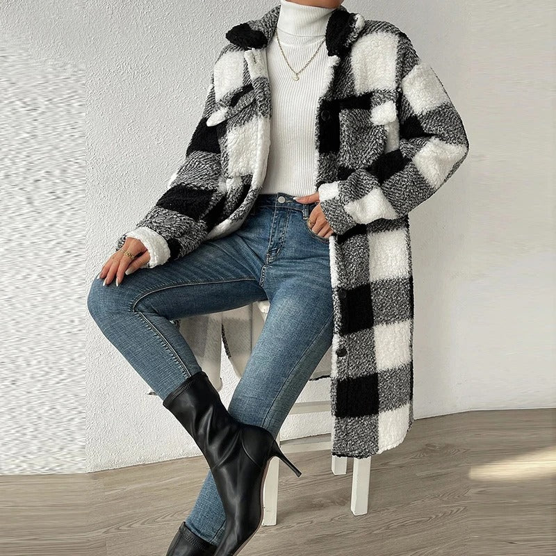 ModeGeist | Kariertes Overshirt Aus Teddyfleece