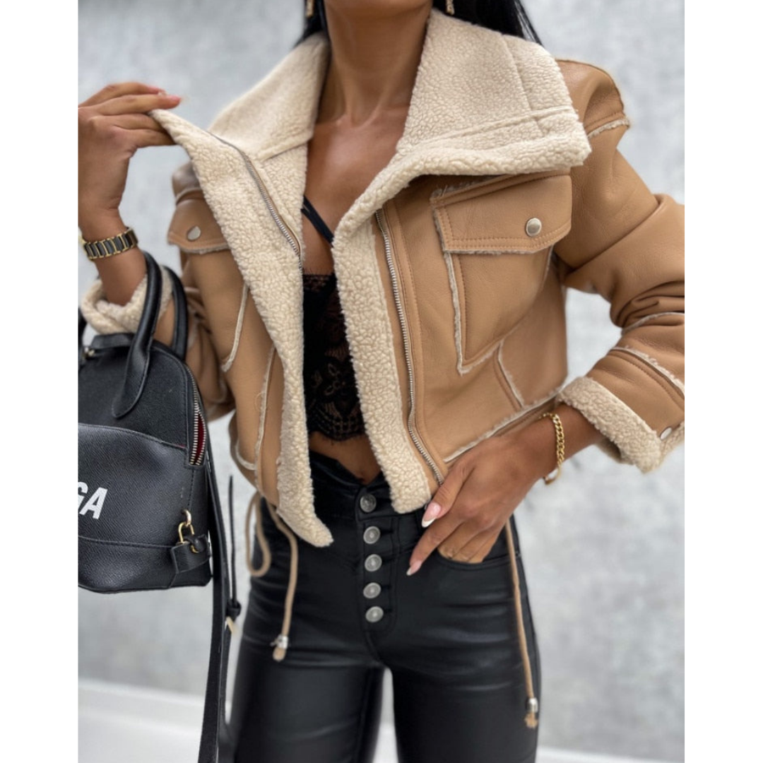 ModeGeist | Stylische Winter Cropped Jacke Warm