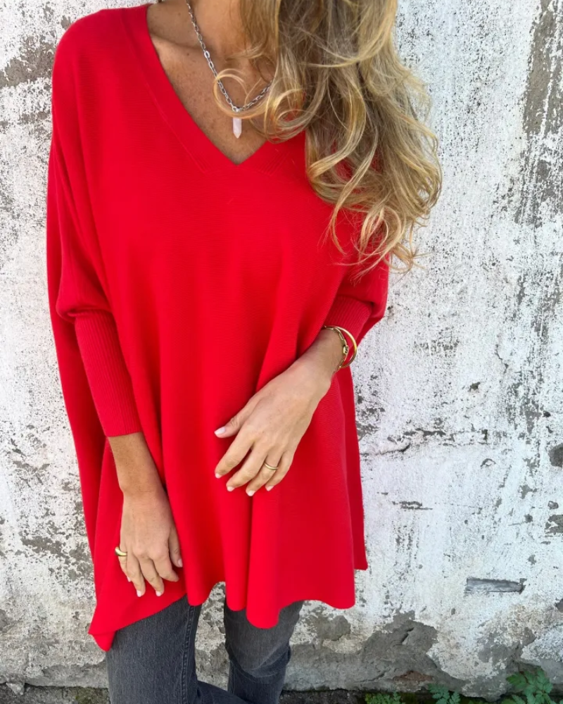 MODEGEIST Damen Strick-Top Boho-Stil Oversized Lockerer Schnitt