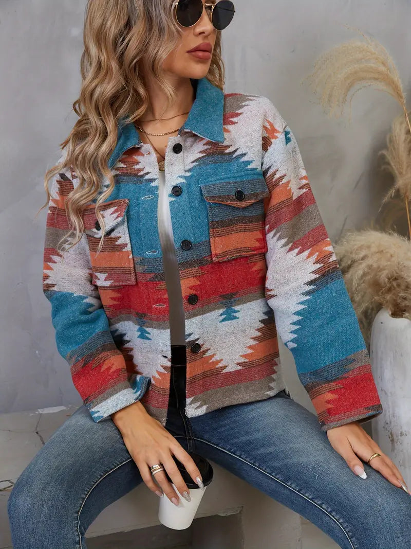 ModeGeist | Aztekenmuster Geknotete Jacke