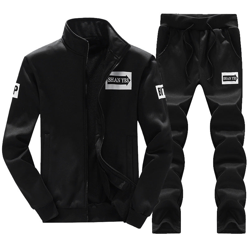 Herren sportliches Jogginganzug-Set mit Reißverschluss und seitlichen Taschen ModeGeist