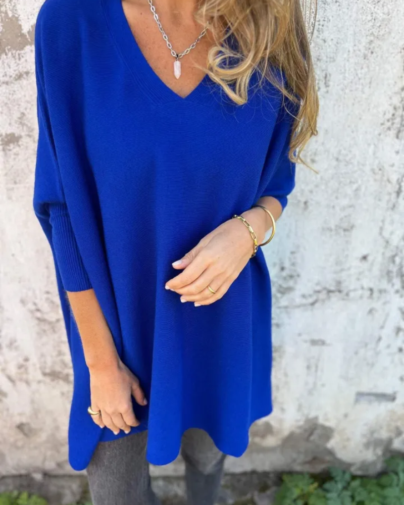 MODEGEIST Damen Strick-Top Boho-Stil Oversized Lockerer Schnitt